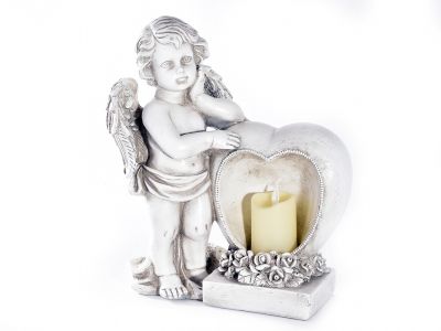 Angel nagrobni z LED svečo 26x15x31cm