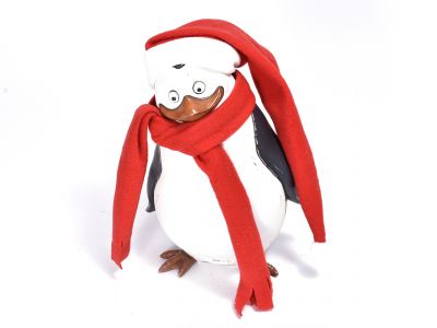 Pingvin s šalom in kapuco 19x15x26,5cm
