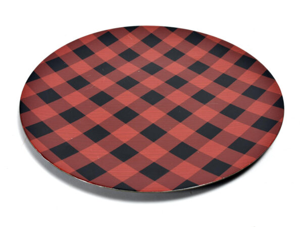 Krožnik dia 33cm rdeč/črn plastika