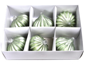 Balončki 8cm/6kos menta steklo