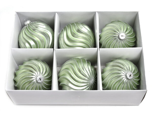 Balončki 8cm/6kos menta steklo