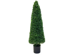 Pušpan drevo UV h124,40cm v črnem loncu zelena plastika