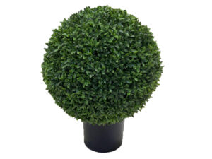 Pušpan okrogel UV h53,30cm v črnem loncu zelena plastika