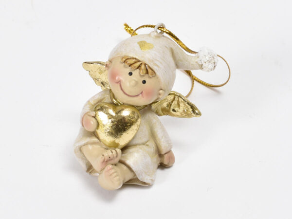 Angel 5cm krem/zlata polirezina