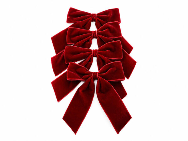 Pentlja 12x12cm rdeča /4kos bordo žamet